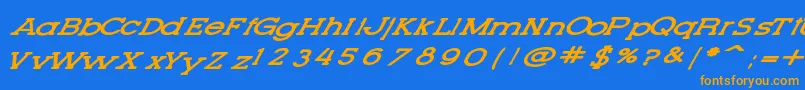 Fonte LetteringSetNew – fontes laranjas em um fundo azul