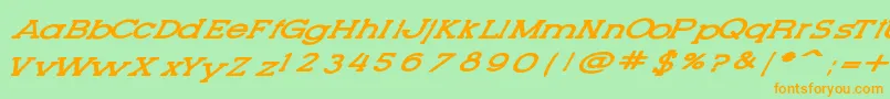 Шрифт LetteringSetNew – оранжевые шрифты на зелёном фоне