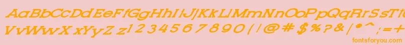 Czcionka LetteringSetNew – pomarańczowe czcionki na różowym tle