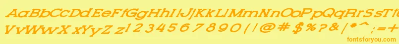 Czcionka LetteringSetNew – pomarańczowe czcionki na żółtym tle