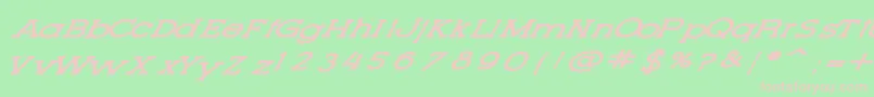 フォントLetteringSetNew – 緑の背景にピンクのフォント