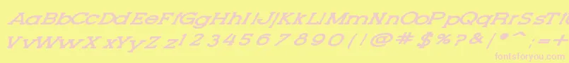 LetteringSetNew-Schriftart – Rosa Schriften auf gelbem Hintergrund