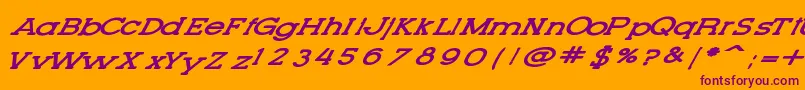 Fonte LetteringSetNew – fontes roxas em um fundo laranja