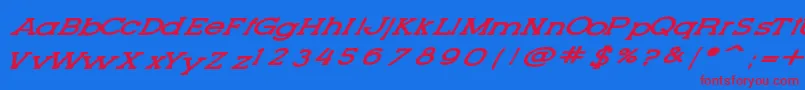 LetteringSetNew Font – Red Fonts on Blue Background