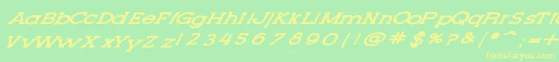 LetteringSetNew-fontti – keltaiset fontit vihreällä taustalla
