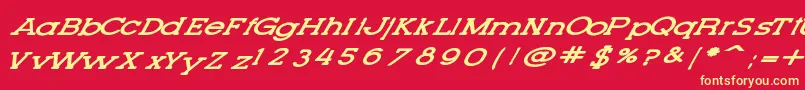 LetteringSetNew Font – Yellow Fonts on Red Background