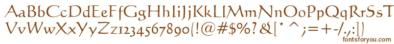 Calligraphic421Bt-fontti – ruskeat fontit valkoisella taustalla