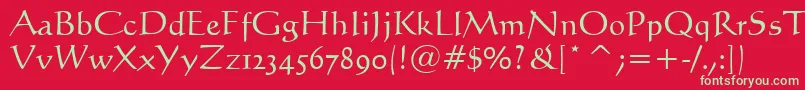 fuente Calligraphic421Bt – Fuentes Verdes Sobre Fondo Rojo