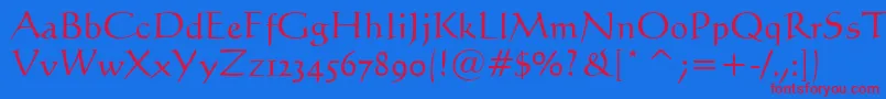 Шрифт Calligraphic421Bt – красные шрифты на синем фоне