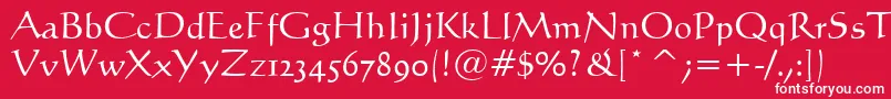 Calligraphic421Bt Font – White Fonts on Red Background