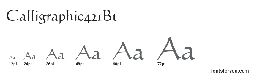 Größen der Schriftart Calligraphic421Bt
