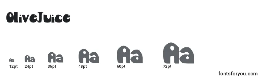 OliveJuice Font Sizes