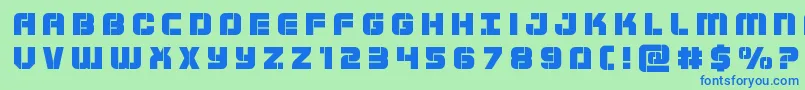 Czcionka Supersubmarinetitle – niebieskie czcionki na zielonym tle