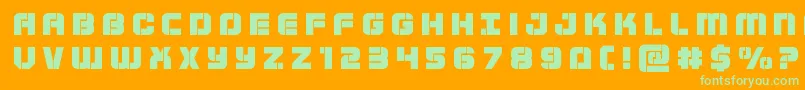 Supersubmarinetitle-Schriftart – Grüne Schriften auf orangefarbenem Hintergrund