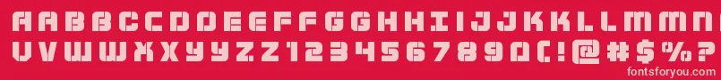 Supersubmarinetitle-Schriftart – Rosa Schriften auf rotem Hintergrund