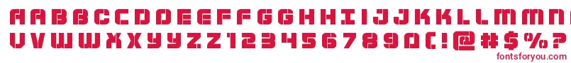 Supersubmarinetitle-Schriftart – Rote Schriften auf weißem Hintergrund