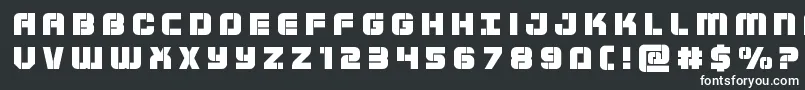 Supersubmarinetitle-fontti – valkoiset fontit mustalla taustalla