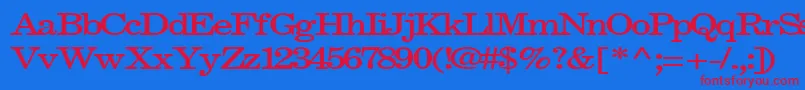 フォントFastpardontype32Bold – 赤い文字の青い背景