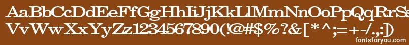 フォントFastpardontype32Bold – 茶色の背景に白い文字