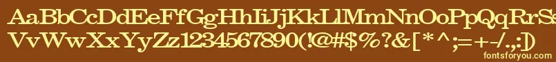 Fastpardontype32Bold-fontti – keltaiset fontit ruskealla taustalla