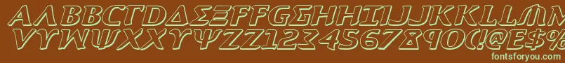 Aegis13Di Font – Green Fonts on Brown Background