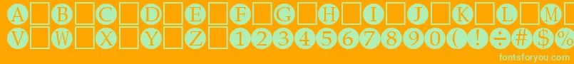 EightRegular Font – Green Fonts on Orange Background