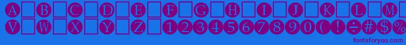 EightRegular Font – Purple Fonts on Blue Background