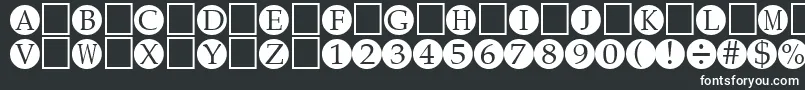 EightRegular-fontti – valkoiset fontit mustalla taustalla