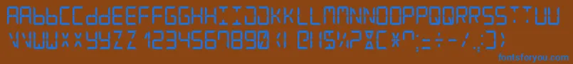 DigitalCounter7 Font – Blue Fonts on Brown Background