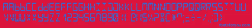 Шрифт DigitalCounter7 – синие шрифты на красном фоне