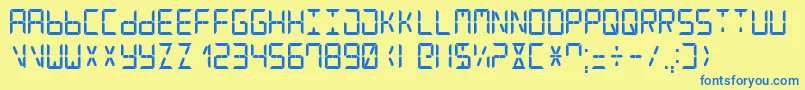 Fonte DigitalCounter7 – fontes azuis em um fundo amarelo