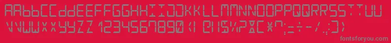 Czcionka DigitalCounter7 – szare czcionki na czerwonym tle