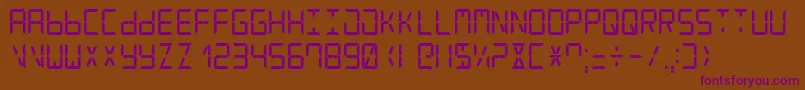 DigitalCounter7 Font – Purple Fonts on Brown Background