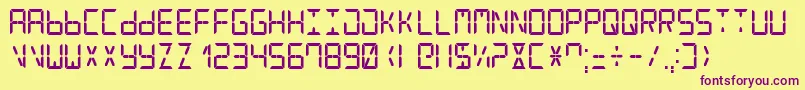 DigitalCounter7 Font – Purple Fonts on Yellow Background