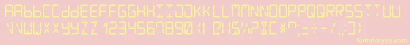 DigitalCounter7 Font – Yellow Fonts on Pink Background