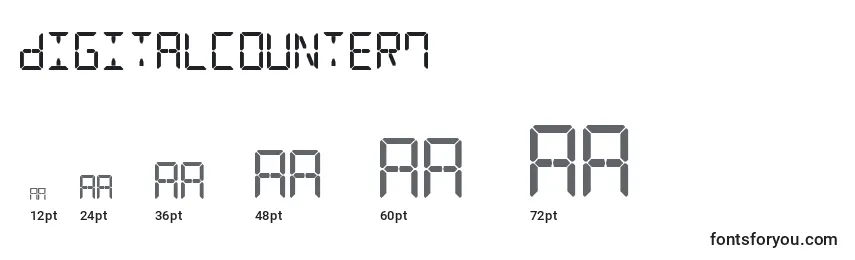 Größen der Schriftart DigitalCounter7