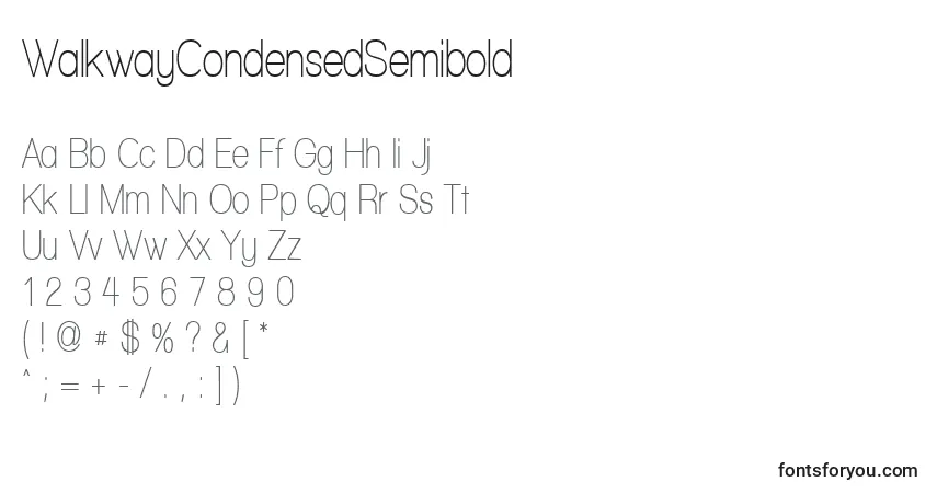 Fuente WalkwayCondensedSemibold - alfabeto, números, caracteres especiales