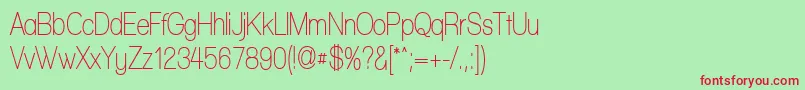 フォントWalkwayCondensedSemibold – 赤い文字の緑の背景