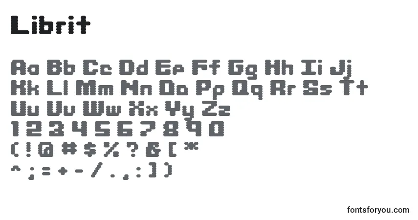 A fonte Librit – alfabeto, números, caracteres especiais