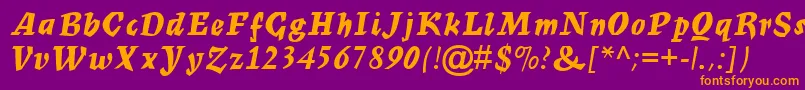 MercuriusScriptMtBold Font – Orange Fonts on Purple Background