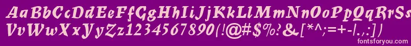 MercuriusScriptMtBold Font – Pink Fonts on Purple Background