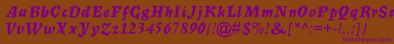 MercuriusScriptMtBold Font – Purple Fonts on Brown Background