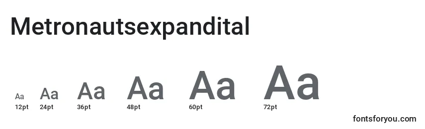 Размеры шрифта Metronautsexpandital