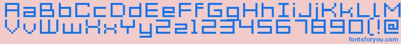 フォントGrixelAcme7WideXtnd – ピンクの背景に青い文字