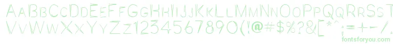 Jaggpnt-Schriftart – Grüne Schriften auf weißem Hintergrund