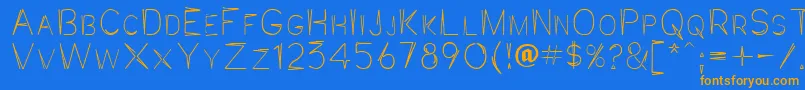 Jaggpnt Font – Orange Fonts on Blue Background