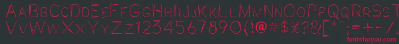 フォントJaggpnt – 黒い背景に赤い文字