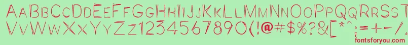 Jaggpnt Font – Red Fonts on Green Background