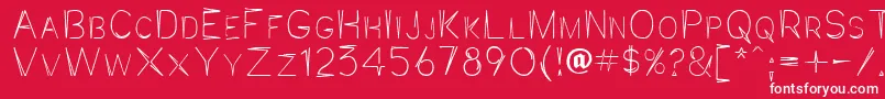 フォントJaggpnt – 赤い背景に白い文字
