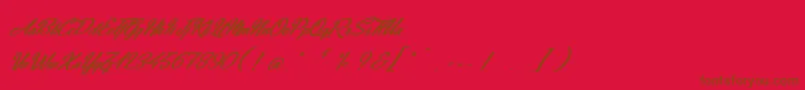 JeansFashions Font – Brown Fonts on Red Background